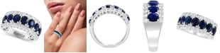 EFFY Collection EFFY&reg; Blue & White Sapphire Ring (3-1/2 ct. t.w.) & Diamond (1/20 ct. t.w.) in 14k White Gold
